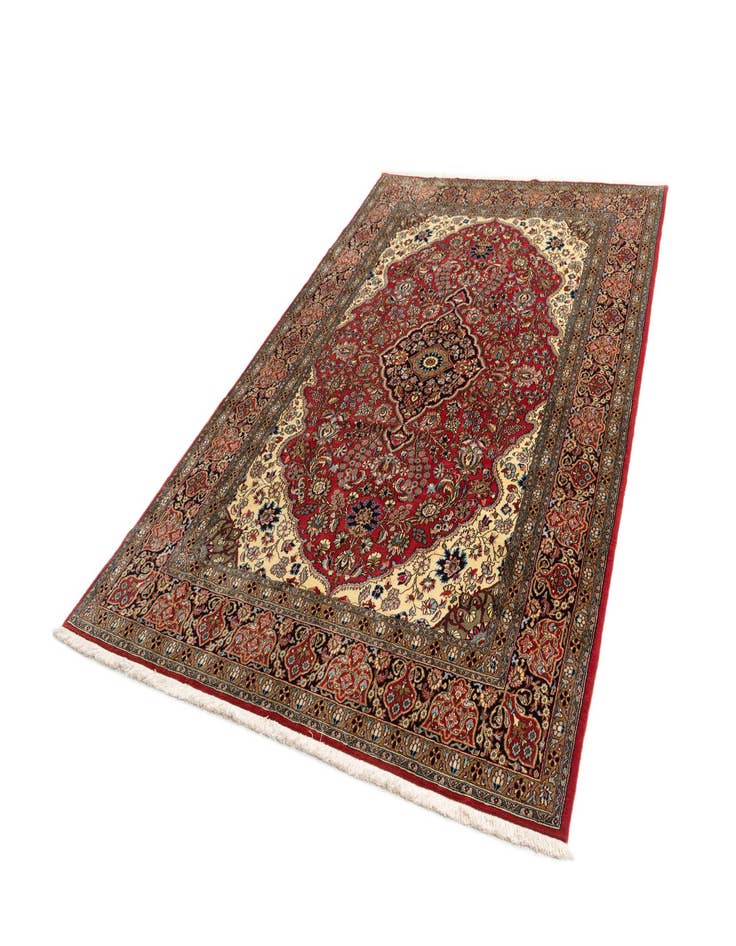 Detail image of  6' 7 x 10' 1  Hand Knotted Qom Persian Rug