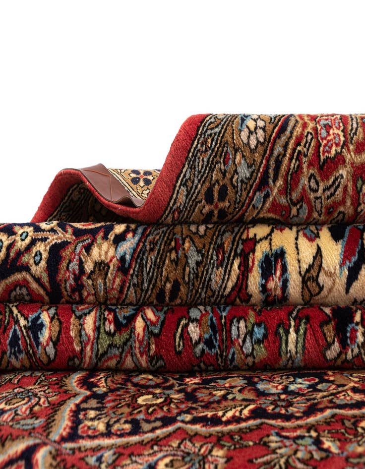 Detail image of  6' 7 x 10' 1  Hand Knotted Qom Persian Rug