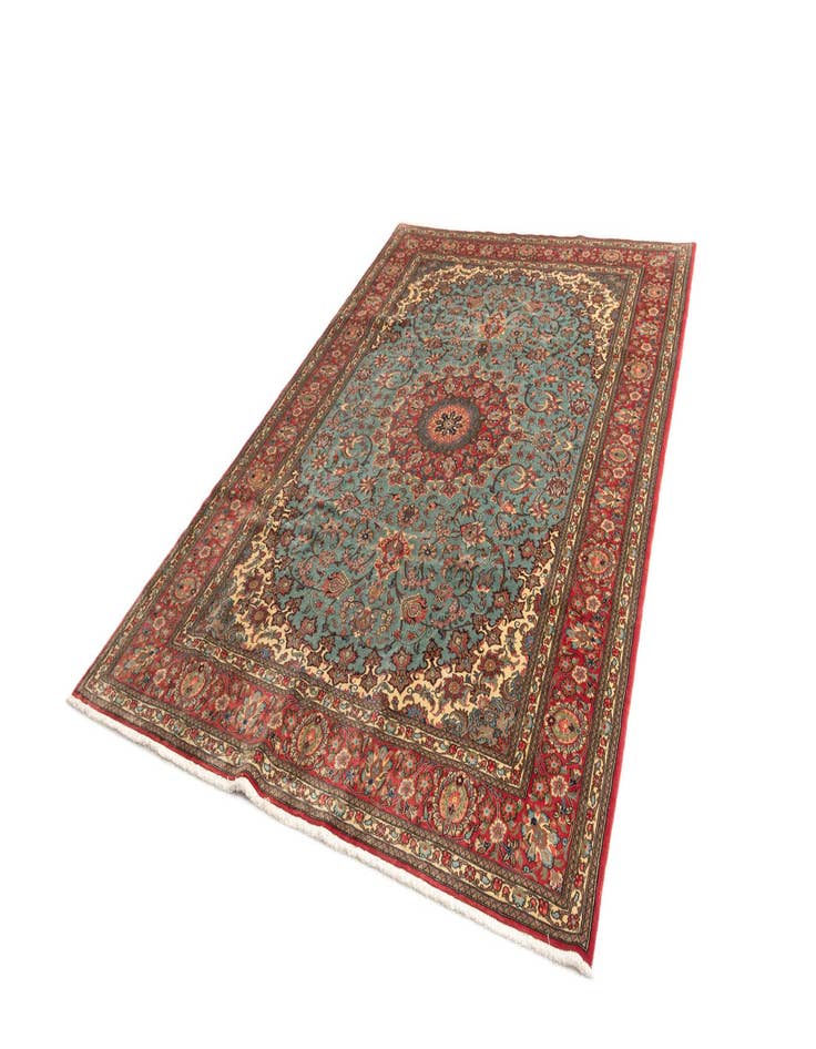 Detail image of  6' 8 x 9' 10  Hand Knotted Qom Persian Rug