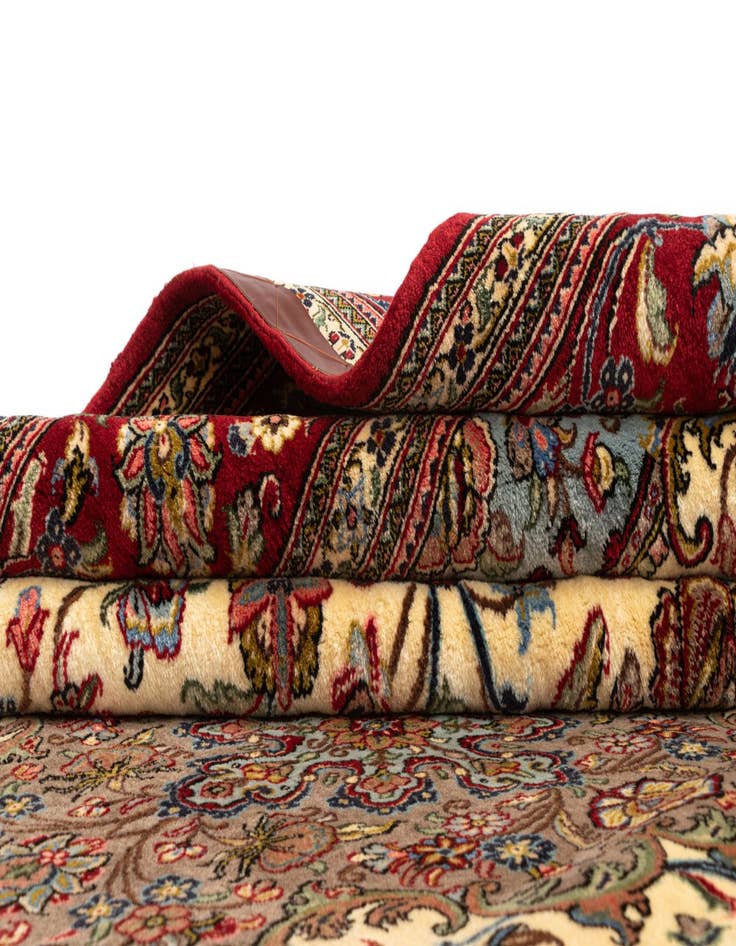 Detail image of  6' 4 x 9' 6  Hand Knotted Qom Persian Rug