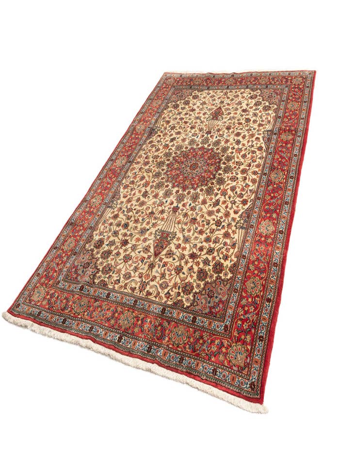 Detail image of  6' 6 x 9' 6  Hand Knotted Qom Persian Rug