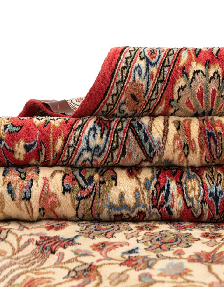 Detail image of  6' 6 x 9' 6  Hand Knotted Qom Persian Rug