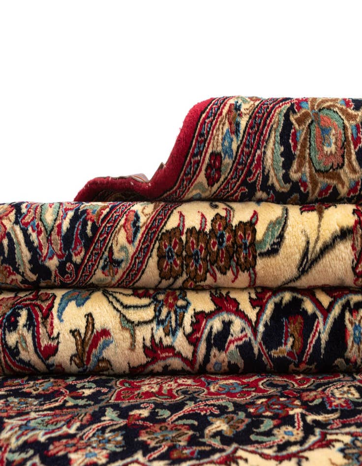 Detail image of  6' 6 x 9' 7  Hand Knotted Qom Persian Rug