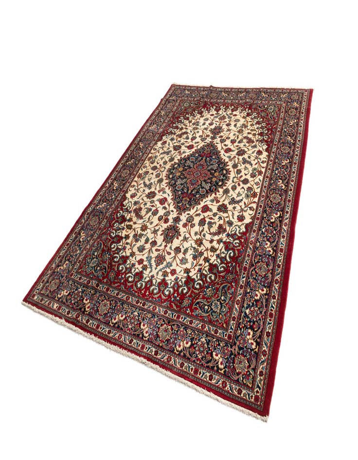 Detail image of  6' 8 x 9' 8  Hand Knotted Qom Persian Rug