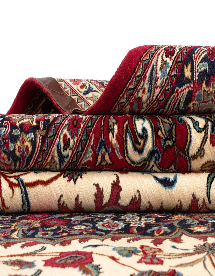 Detail image of  6' 8 x 9' 8  Hand Knotted Qom Persian Rug