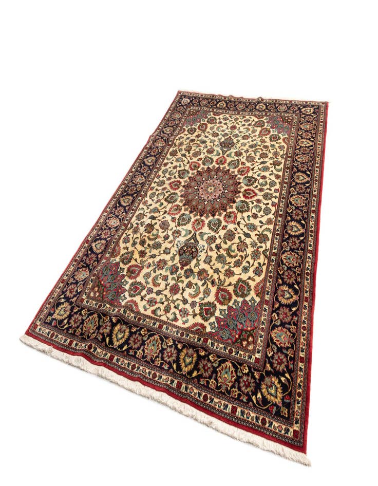 Detail image of  6' 9 x 9' 8  Hand Knotted Qom Persian Rug