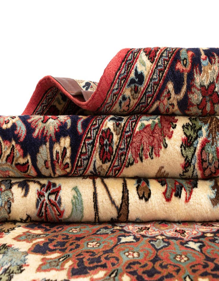 Detail image of  6' 9 x 9' 8  Hand Knotted Qom Persian Rug