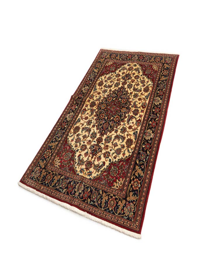 Detail image of  4' 6 x 6' 9  Hand Knotted Qom Persian Rug