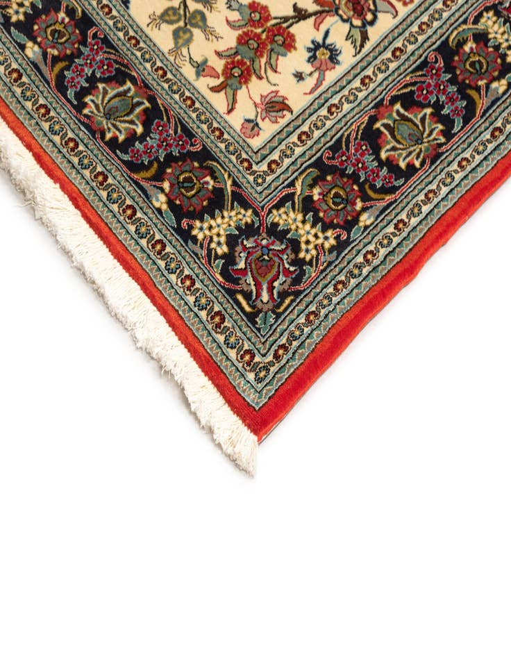 Detail image of  4' 6 x 6' 11  Hand Knotted Qom Persian Rug