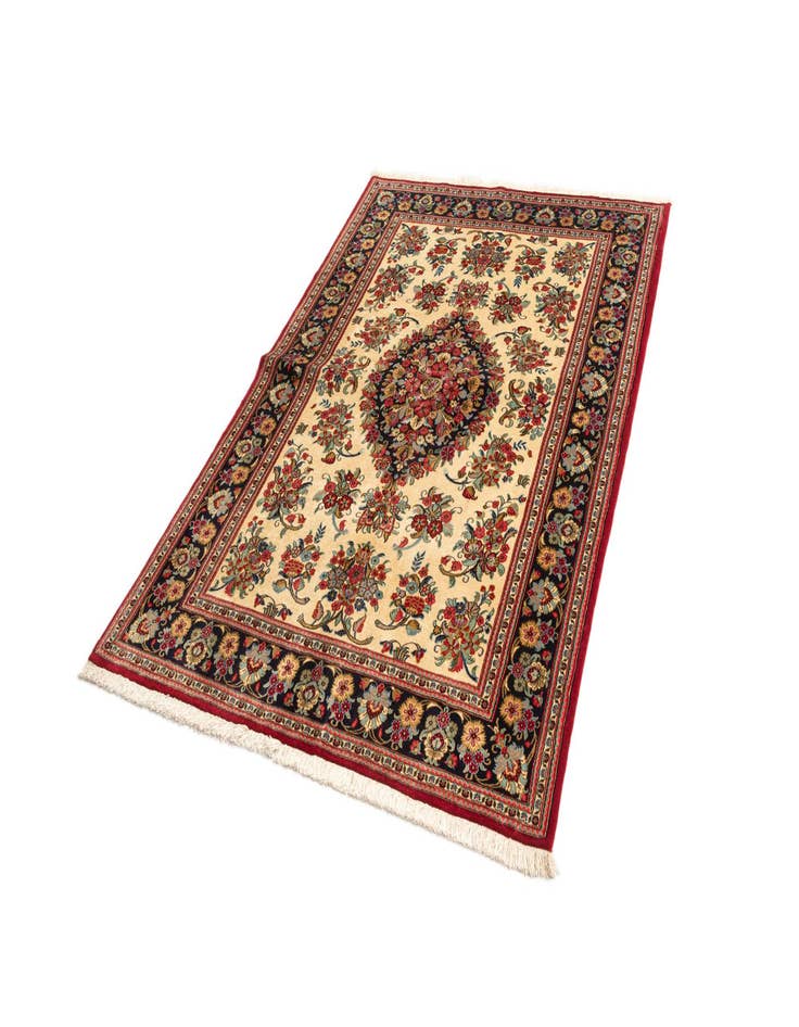 Detail image of  4' 8 x 6' 8  Hand Knotted Qom Persian Rug