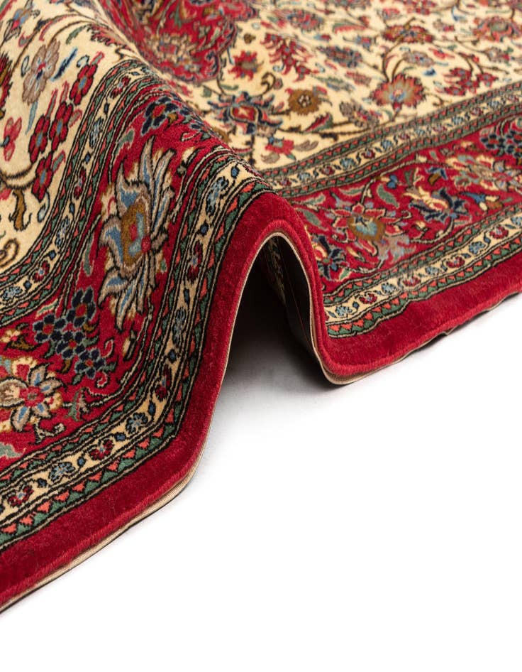 Detail image of  4' 8 x 6' 9  Hand Knotted Qom Persian Rug