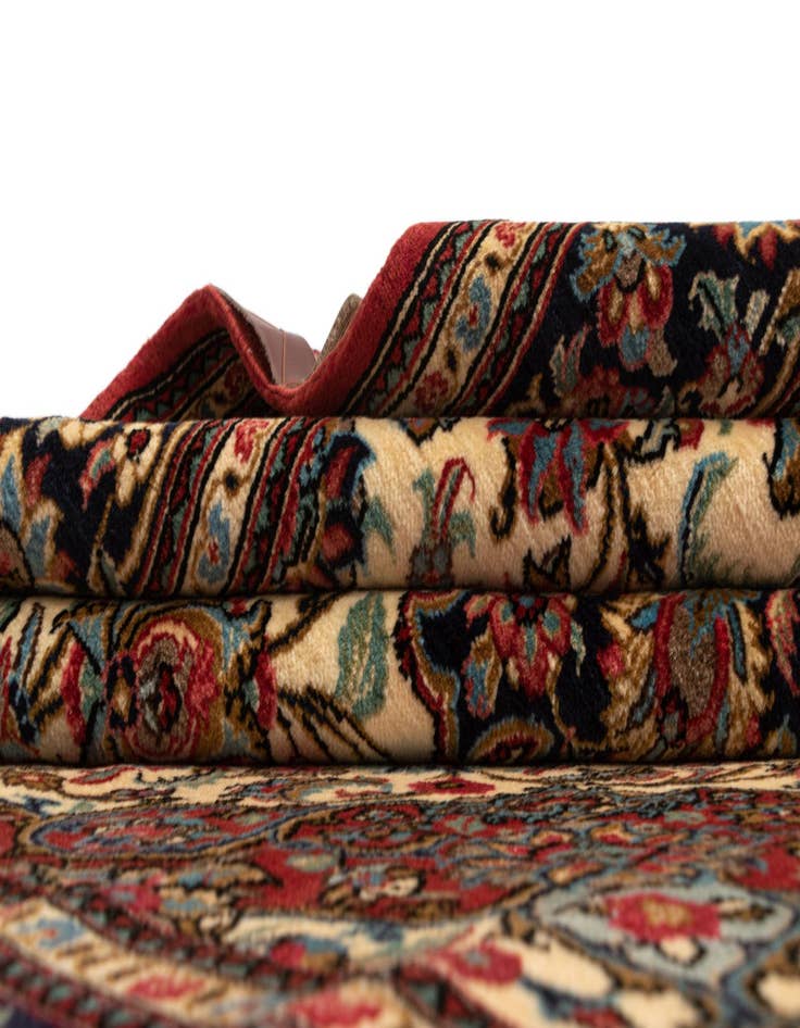 Detail image of  4' 8 x 7' 1  Hand Knotted Qom Persian Rug