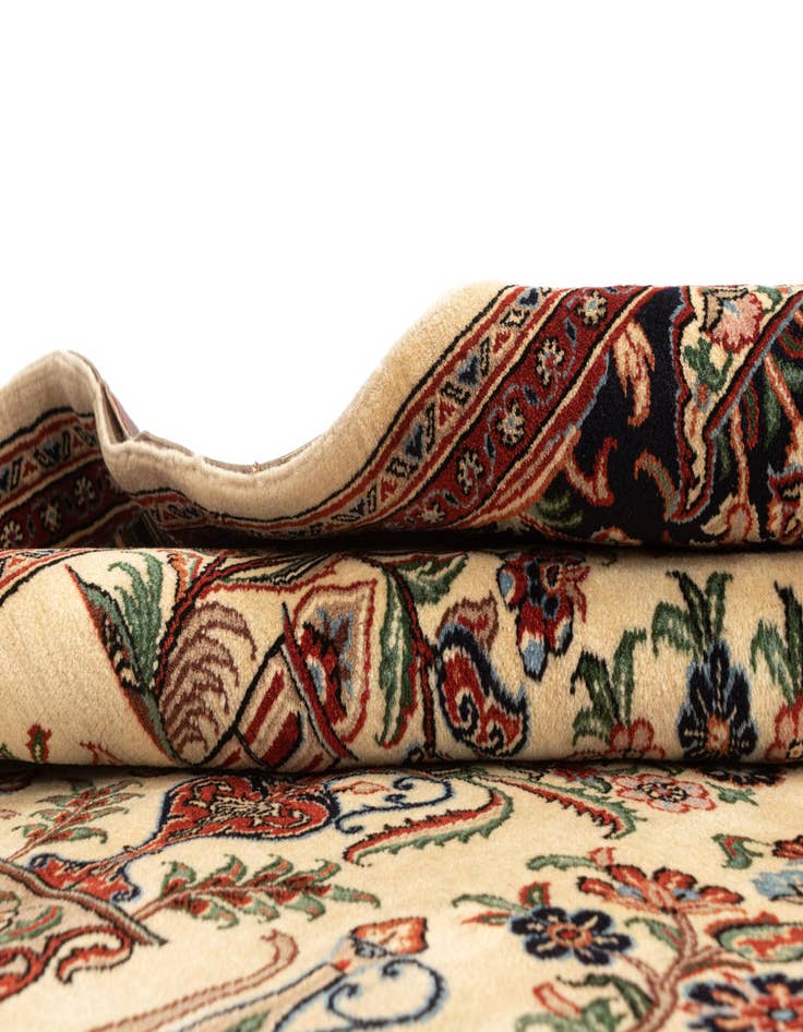 Detail image of  4' 6 x 6' 6  Hand Knotted Qom Persian Rug