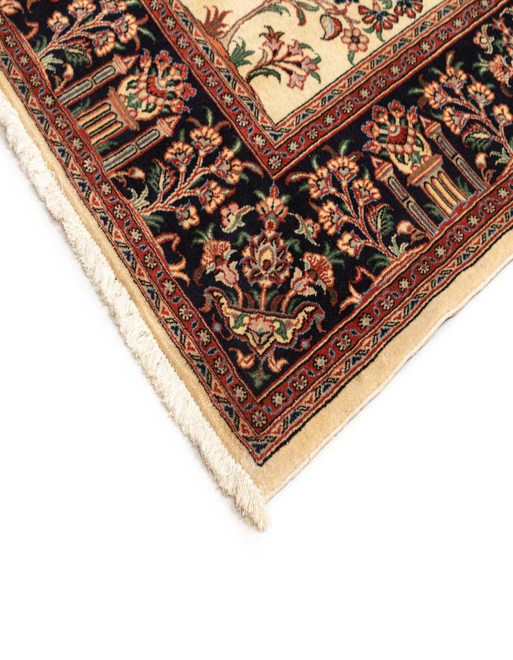 Detail image of  4' 6 x 6' 6  Hand Knotted Qom Persian Rug