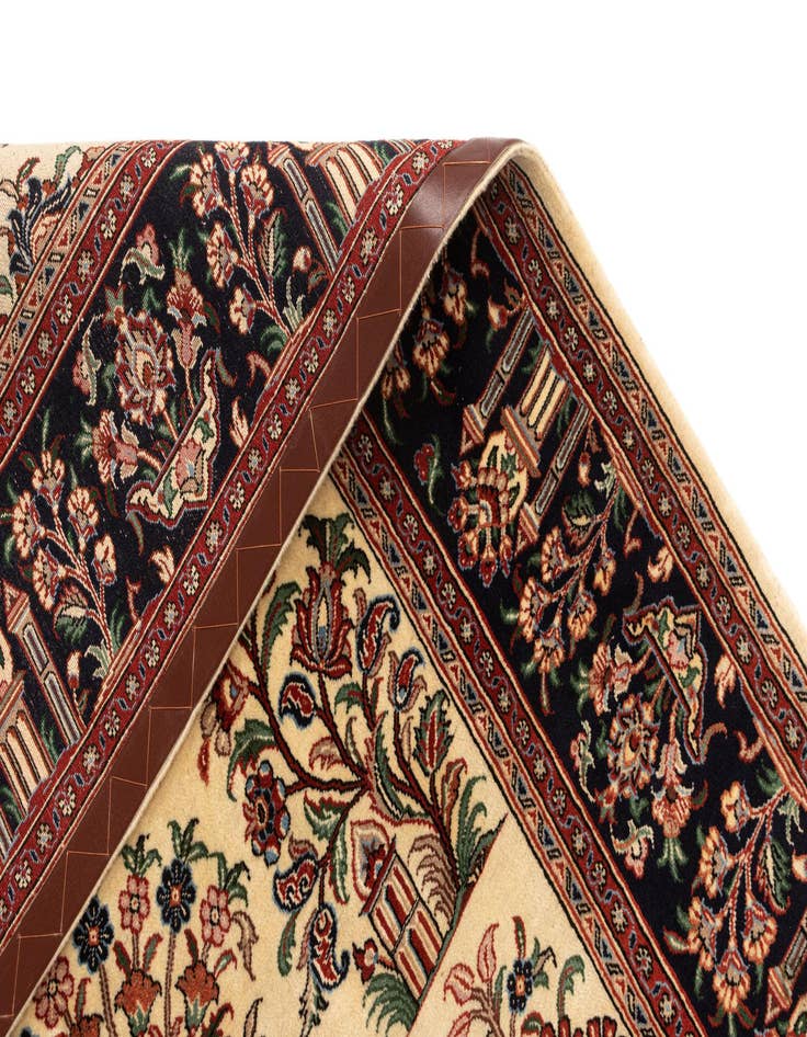 Detail image of  4' 6 x 6' 6  Hand Knotted Qom Persian Rug