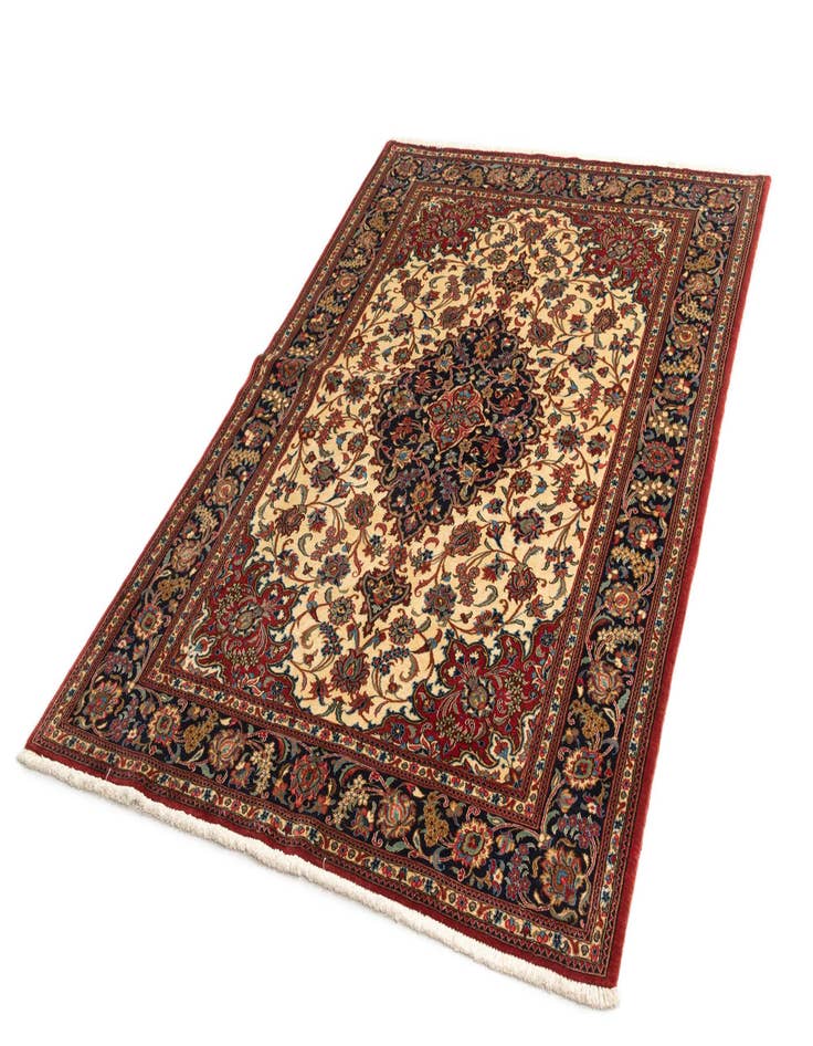 Detail image of  4' 8 x 6' 10  Hand Knotted Qom Persian Rug