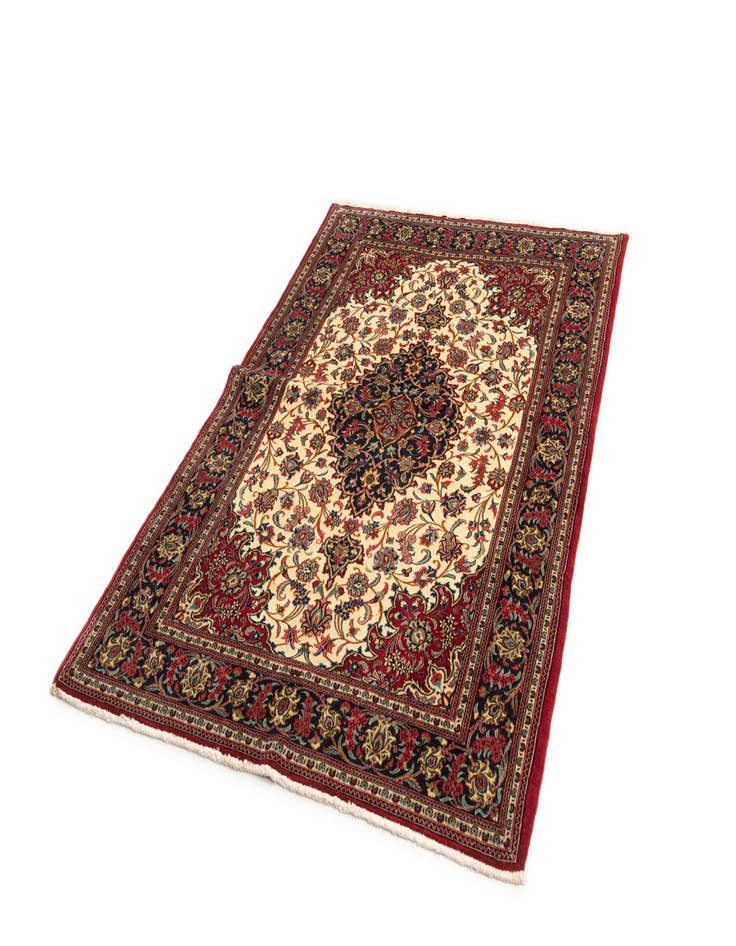 Detail image of  4' 8 x 6' 10  Hand Knotted Qom Persian Rug