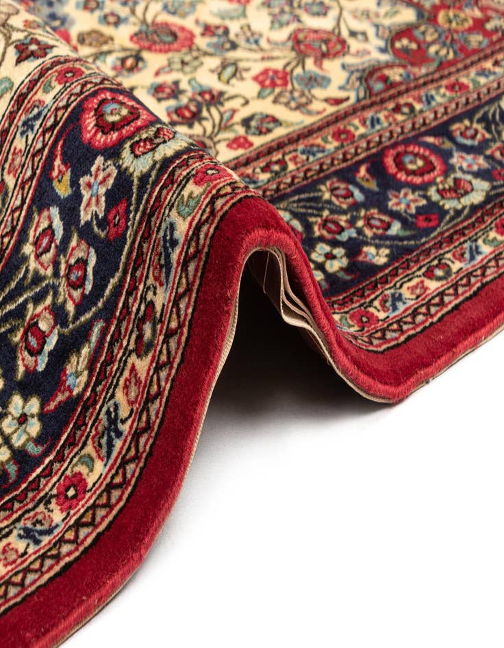 Detail image of  4' 7 x 7'  Hand Knotted Qom Persian Rug