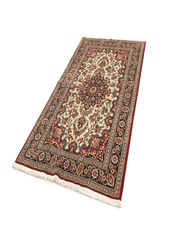 Detail image of  4' 7 x 7' 5  Hand Knotted Qom Persian Rug