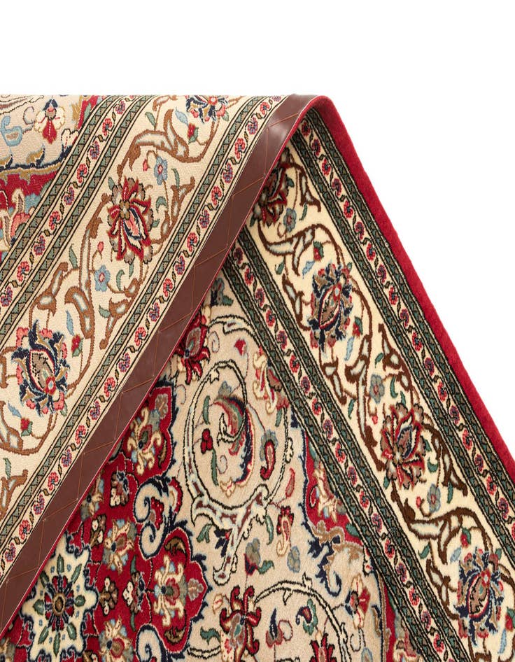 Detail image of  4' 8 x 7' 1  Hand Knotted Qom Persian Rug