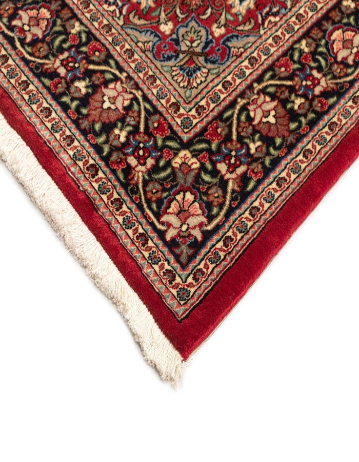 Detail image of  4' 9 x 7' 3  Hand Knotted Qom Persian Rug