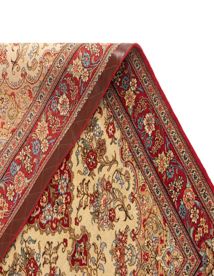 Detail image of  3' 4 x 5' 1  Hand Knotted Qom Persian Rug