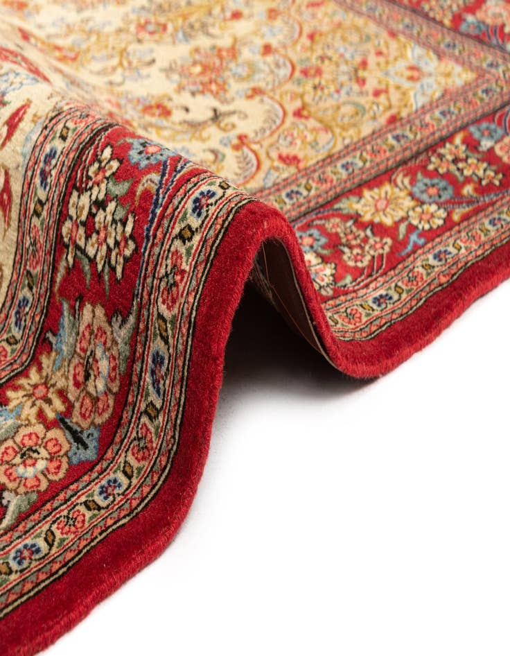 Detail image of  3' 4 x 5' 1  Hand Knotted Qom Persian Rug