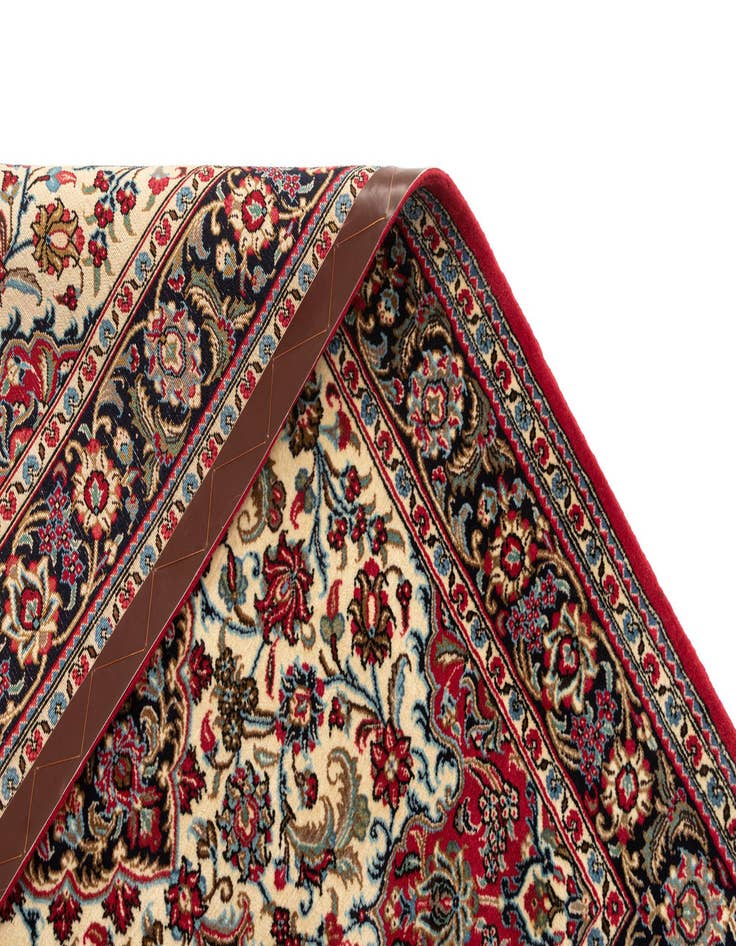 Detail image of  3' 7 x 5'  Hand Knotted Qom Persian Rug