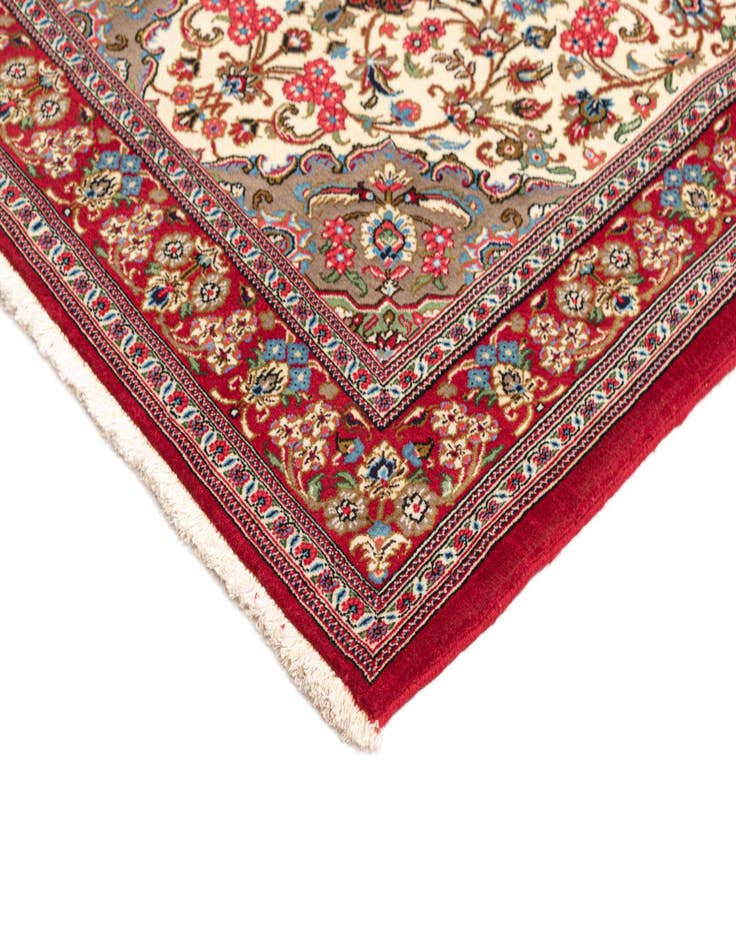 Detail image of  3' 4 x 5' 1  Hand Knotted Qom Persian Rug