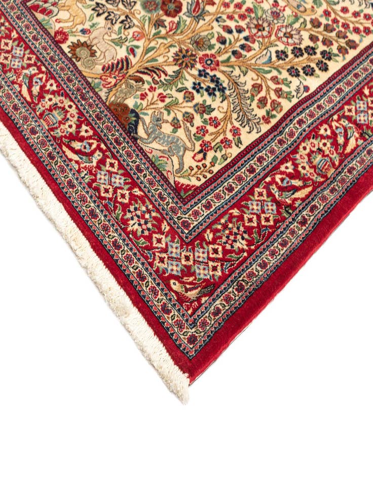 Detail image of  3' 3 x 4' 10  Hand Knotted Qom Persian Rug