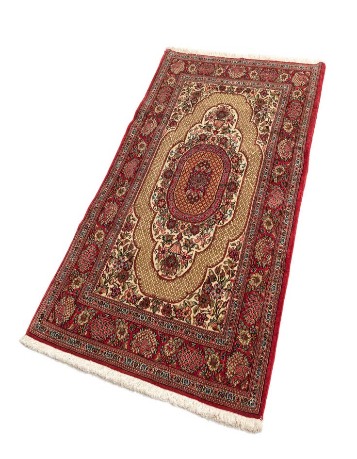 Detail image of  3' 4 x 5' 1  Hand Knotted Qom Persian Rug