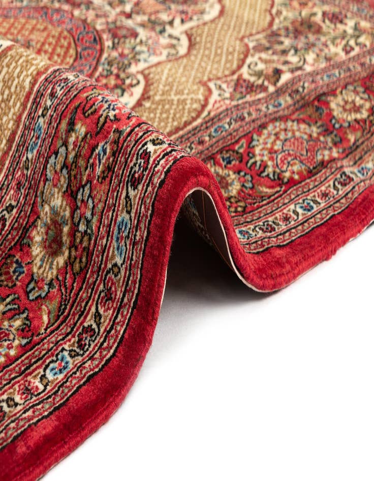 Detail image of  3' 4 x 5' 1  Hand Knotted Qom Persian Rug