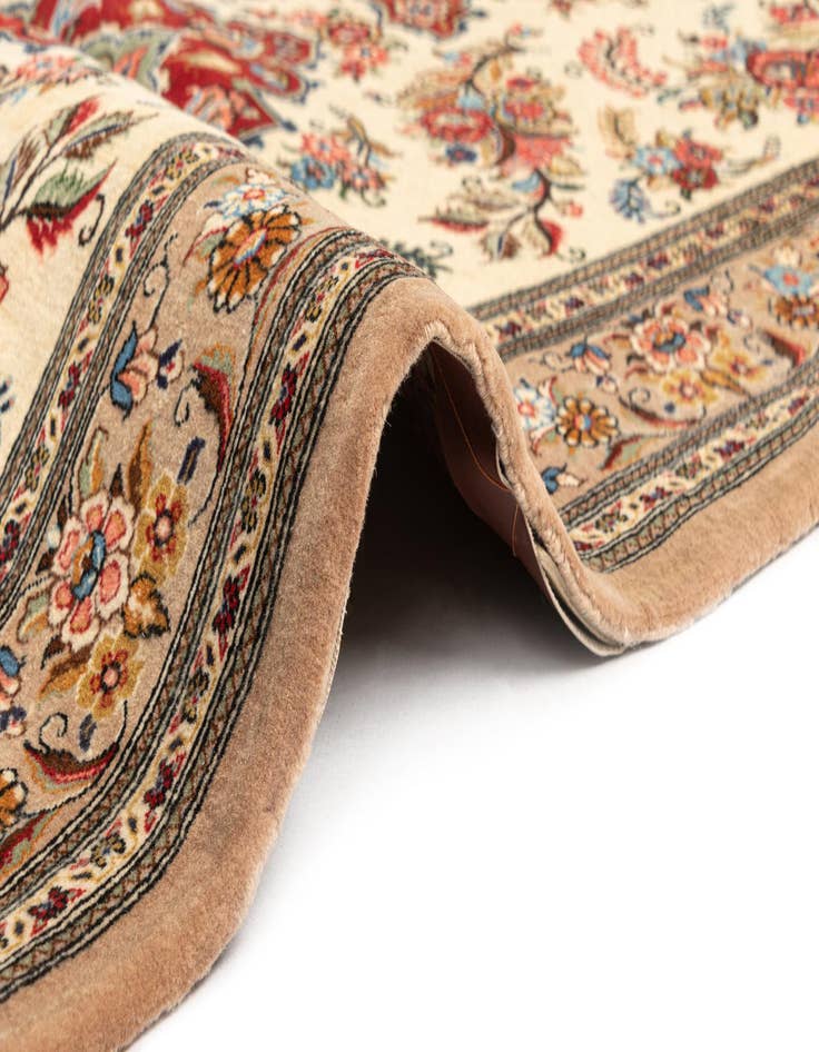 Detail image of  3' 7 x 5' 4  Hand Knotted Qom Persian Rug