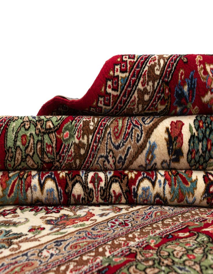 Detail image of  4' 7 x 7' 11  Hand Knotted Qom Persian Rug