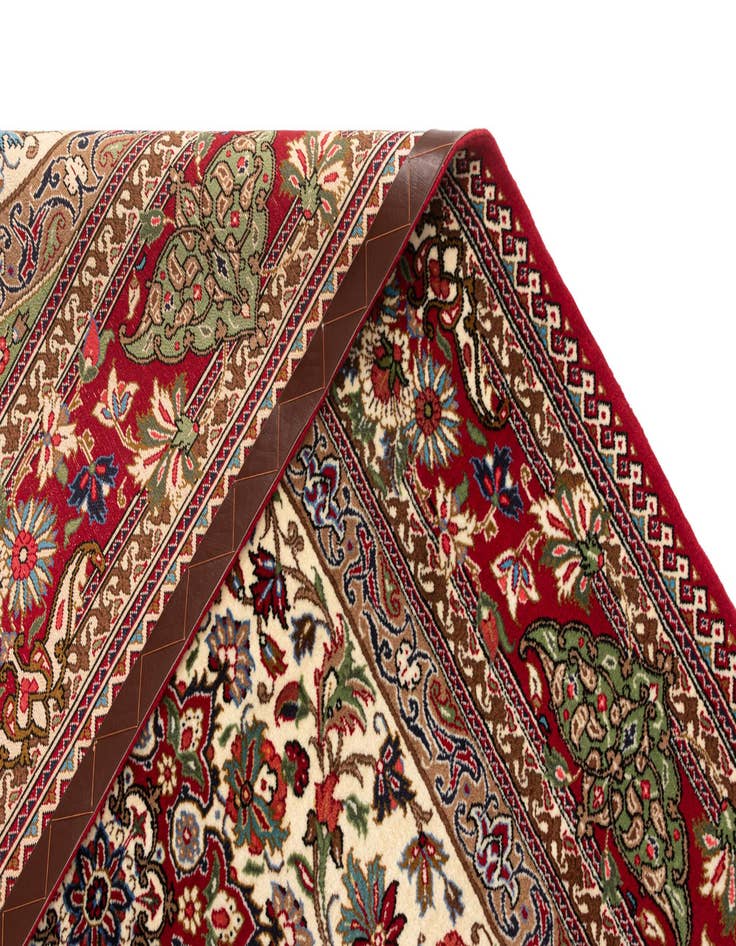 Detail image of  4' 7 x 7' 11  Hand Knotted Qom Persian Rug