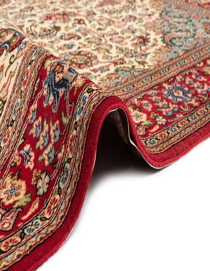 Detail image of  4' 11 x 7' 7  Hand Knotted Qom Persian Rug