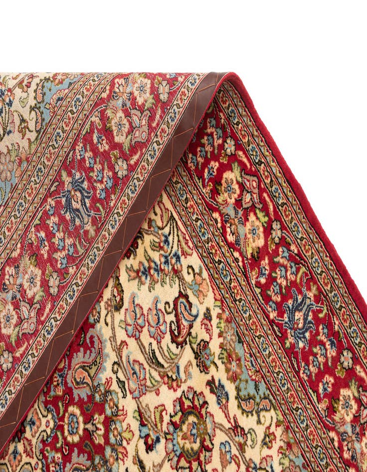 Detail image of  4' 11 x 7' 7  Hand Knotted Qom Persian Rug