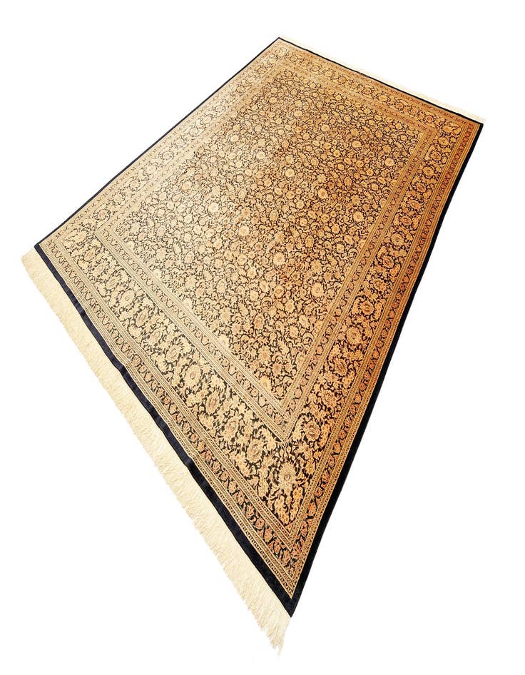 Detail image of  8' x 9' 9  Hand Knotted Qom Persian Rug