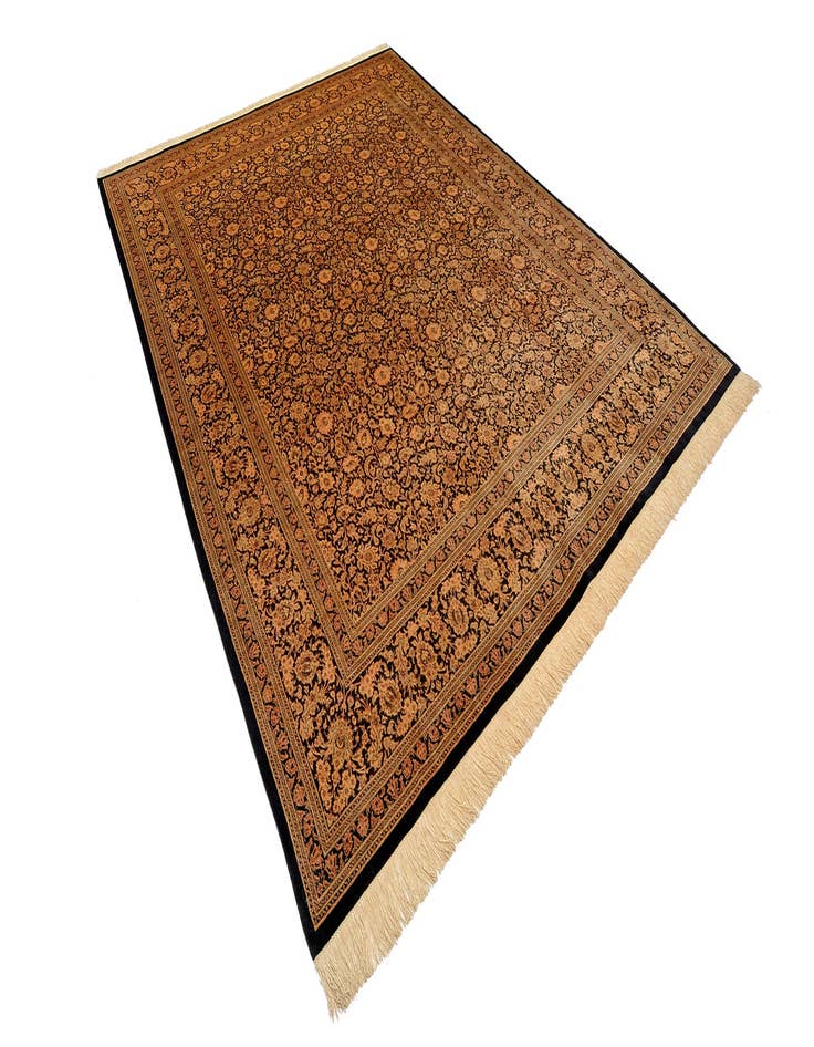 Detail image of  8' x 9' 9  Hand Knotted Qom Persian Rug