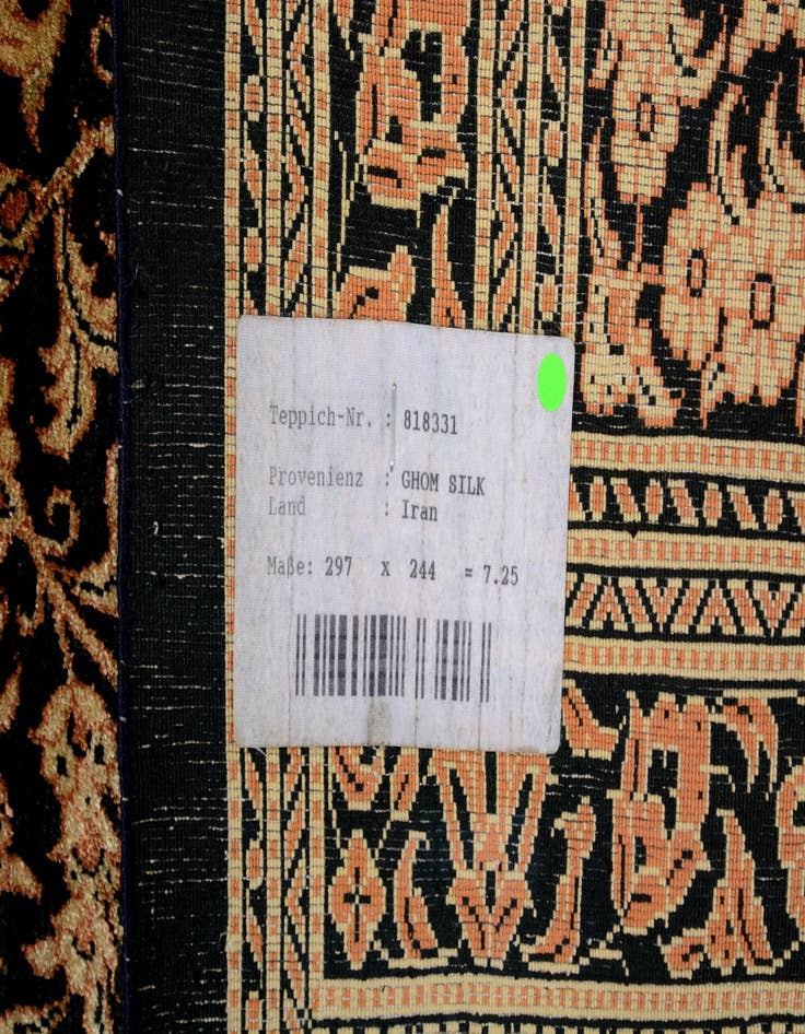 Detail image of  8' x 9' 9  Hand Knotted Qom Persian Rug