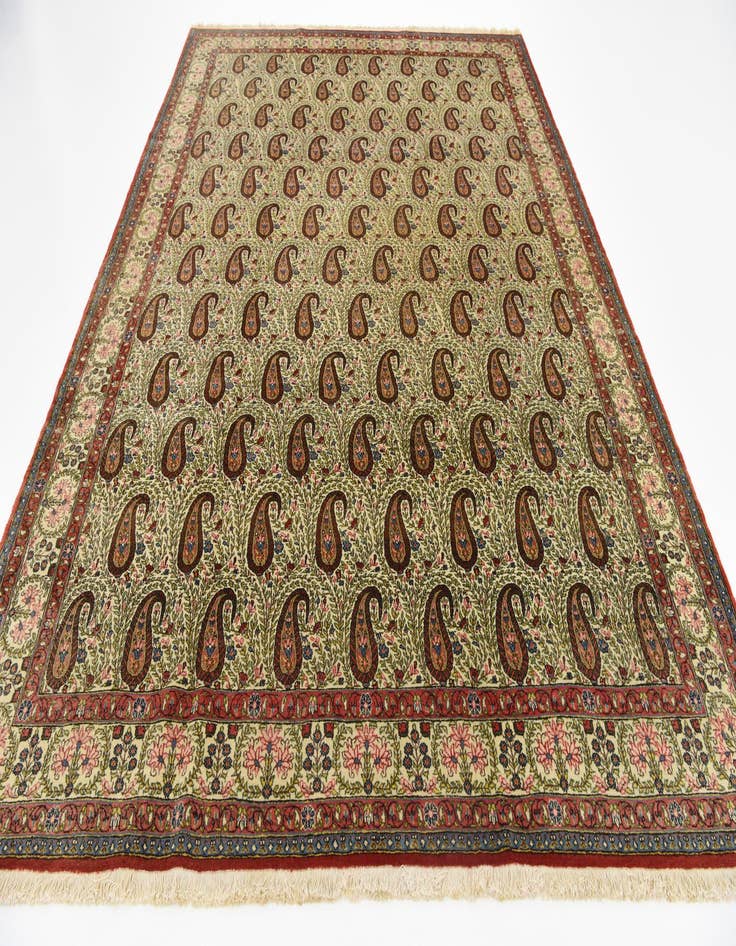 Detail image of 8' 2 x 11' 6 Hand Knotted Qom Persian Wool Rug