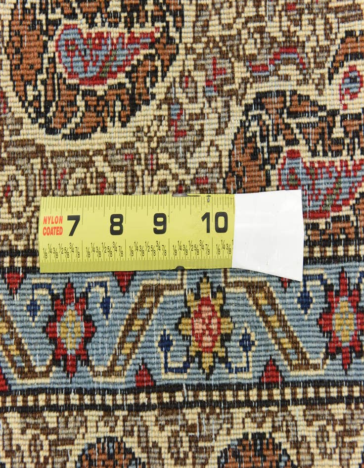 Detail image of  4' 3 x 7'  Hand Knotted Qom Persian Rug