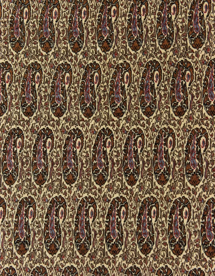 Detail image of  4' 3 x 7'  Hand Knotted Qom Persian Rug