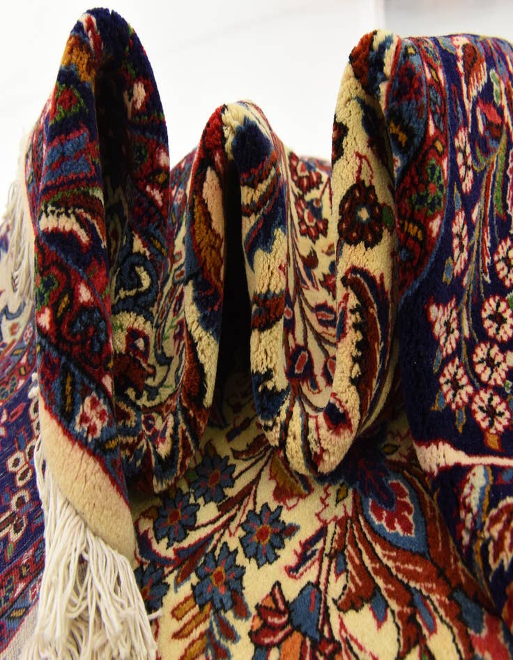 Detail image of  4' 5 x 6' 6  Hand Knotted Qom Persian Rug