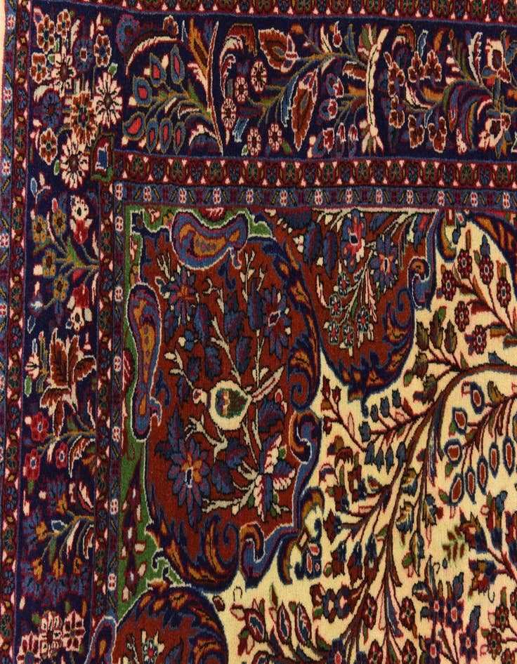 Detail image of  4' 5 x 6' 6  Hand Knotted Qom Persian Rug