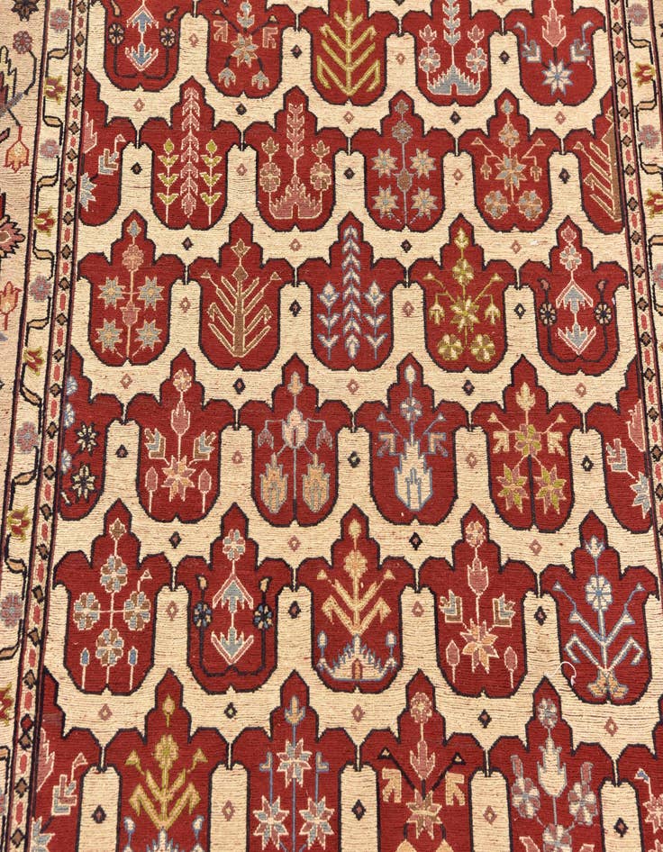 Detail image of  4' 3 x 6' 4  Hand Knotted Sirjan Persian Wool Rug