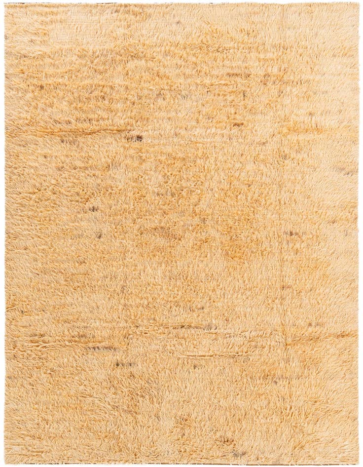 Detail image of  6' 7 x 9' 7  Hand Knotted Solid Shag Wool Rug