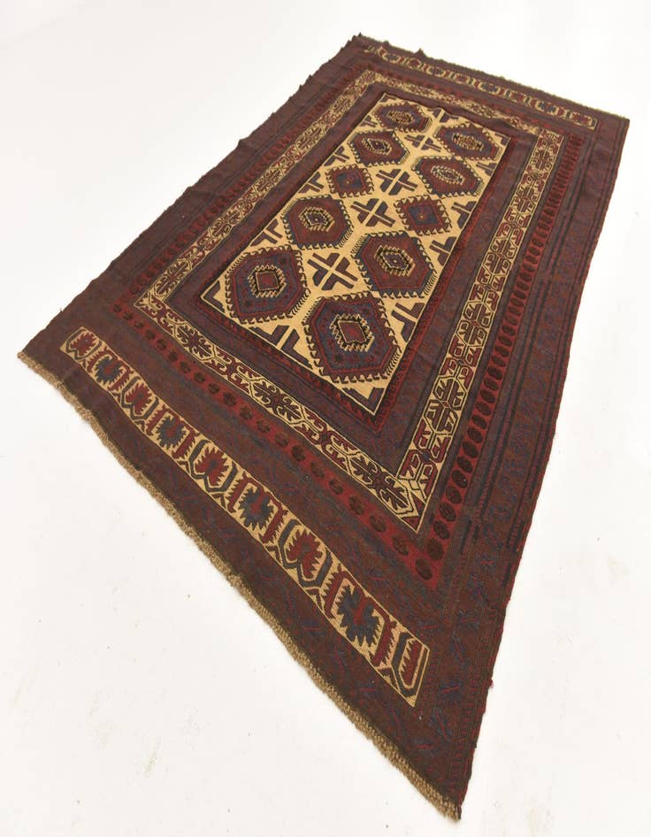 Detail image of  6' 2 x 8' 8  Hand Knotted Sumak Wool Rug