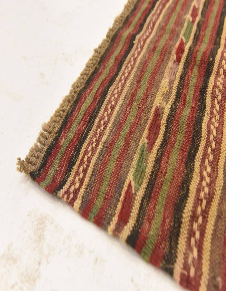 Detail image of  6' 1 x 9' 9  Hand Knotted Sumak Wool Rug