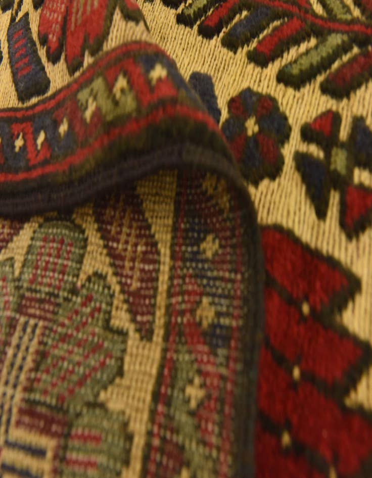 Detail image of  4' 4 x 5' 7  Hand Knotted Sumak Wool Rug